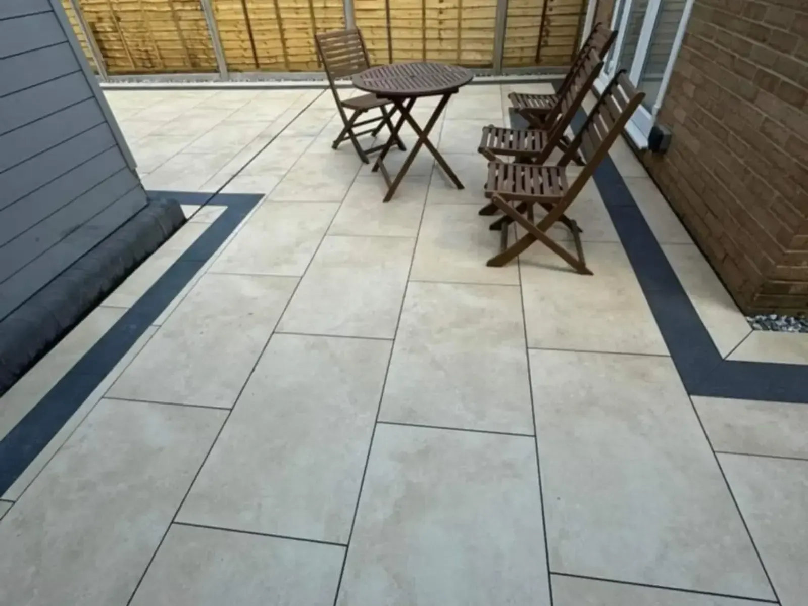 Grey porcelain patio